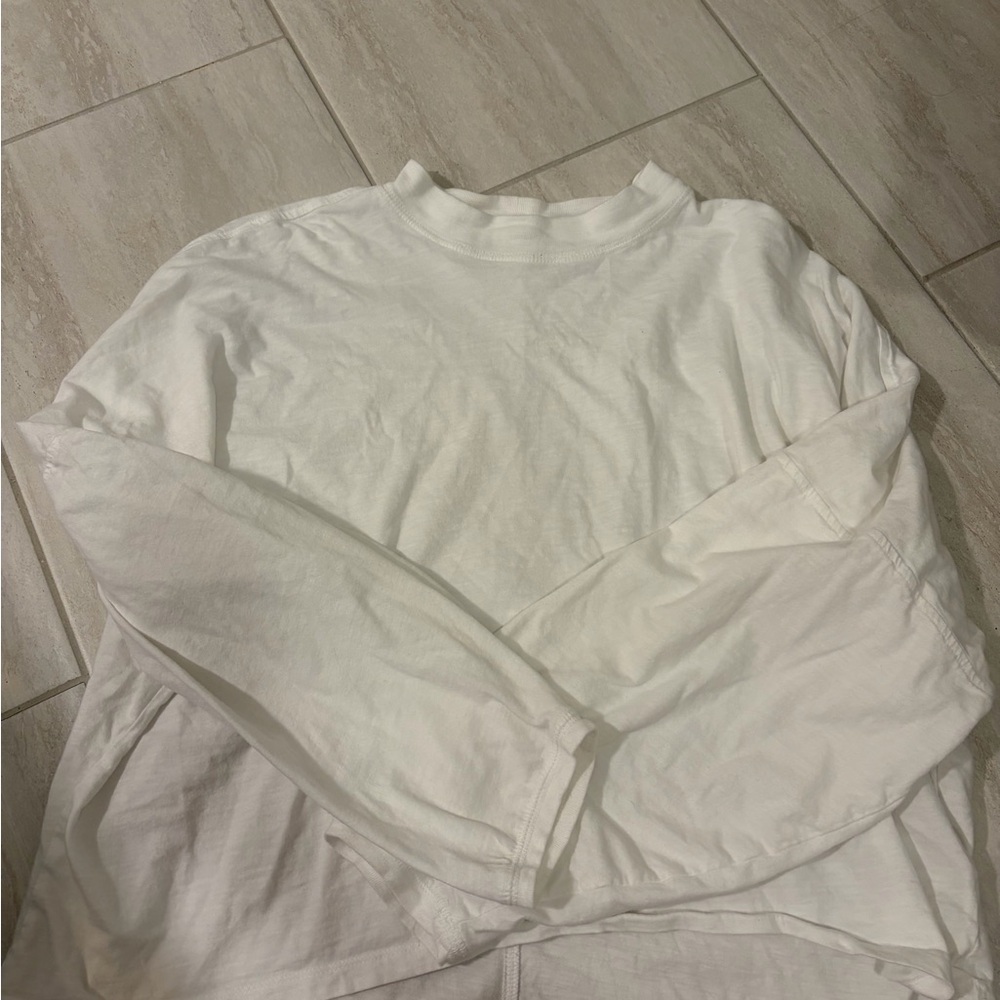 Aerie Soft White Long Sleeve Top Mock Neck Size L